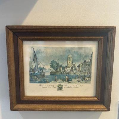 Didie a Monsieur original French engraving hand colored in beautiful frame.