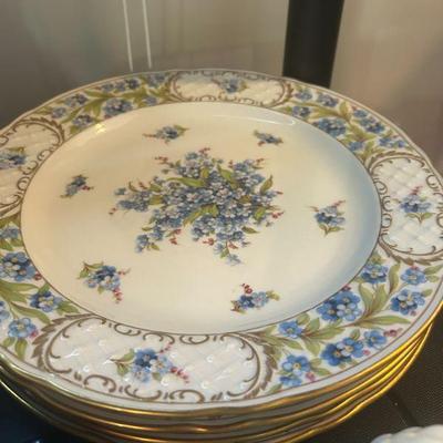 Schumann - Arzberg Bavarian Antique set of 4 plates "Forget Me Not" pattern.