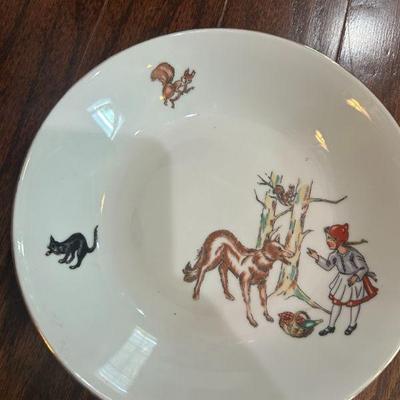 Vintage Bareuther Waldsassen Germany Red Riding Hood Shallow Bowl/Dish