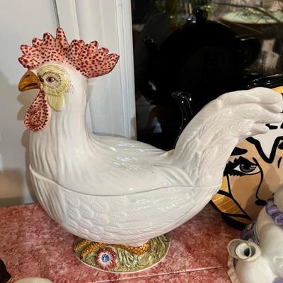 Italian Handmade Rooster Canister