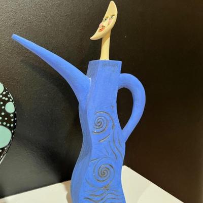 M. Tiller 1999 Moon Face Tall Teapot