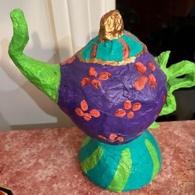 Charlene Rene Clark Baltimore MD Papier Mache Teapot