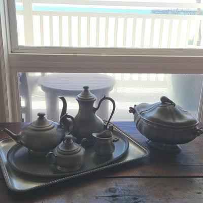 William Roberts Pewter Tea And Coffee Set