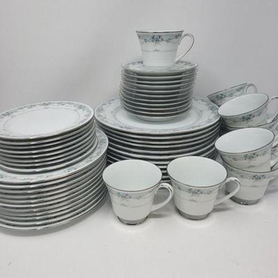 Noritake China - Brookfield Blue Floral Pattern w/Silver Trim (8+)