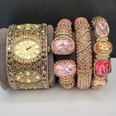 Stunning Sparkle! Heidi Daus Bracelet Set & Watch