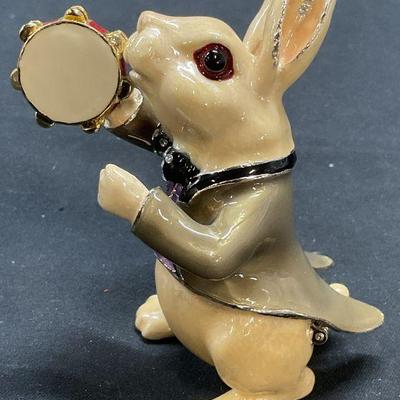 Keren Kopal Rabbit Tambourine Trinket Box
