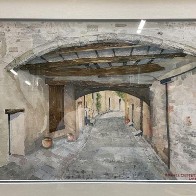 Michael Duffet Street Scn Watercolor Painting 2013
