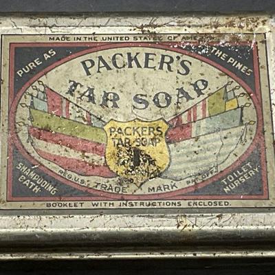 PACKERS BAR SOAP Mystic Conn. Vintage Tin, Lidded
