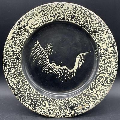 Vintage Artist Signed Hand Painted Pottery Plate
