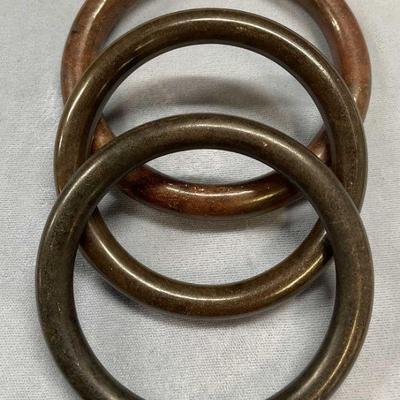 Lot 3 Vintage Jade Bangle Bracelets
