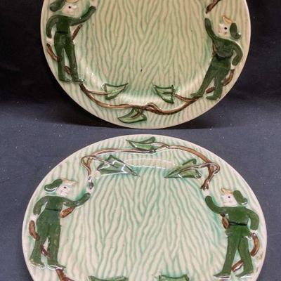 Pair L Batlin & Son Jack & The Beanstalk Plates
