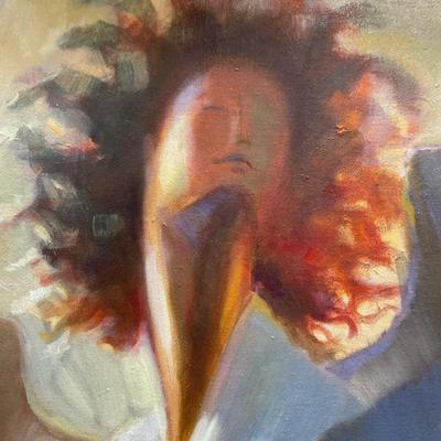 Framed Signed Religious Figure Oil Painting
