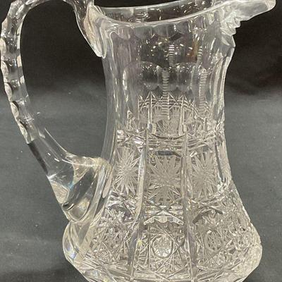 Hand Cut Crystal Starburst Pitcher
