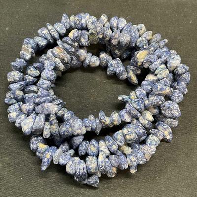 Blue Semiprecious Chip Beaded Necklace
