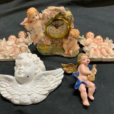 Lot 5 Assorted Cherub Accessories
