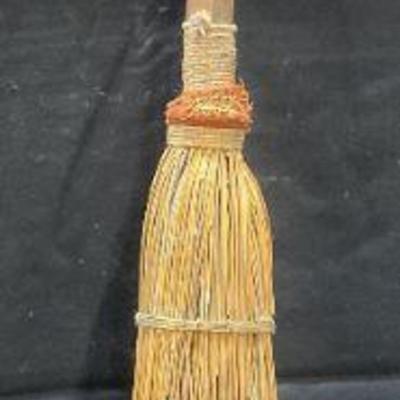 Vintage Wood Handle Straw Broom
