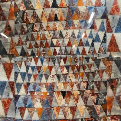 XL Framed Abstract Marble Tile Lithograph 3+Ft
