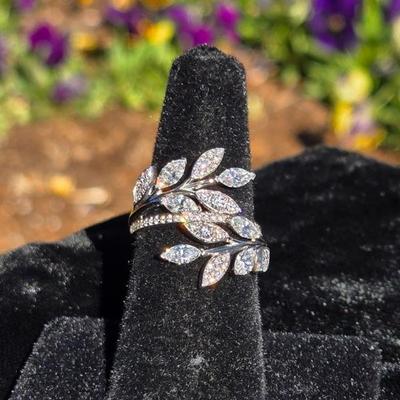 Ladies Tiffany & Co. Victoria Bypass Ring in Platinum w/ 82 Bead Set Round Brilliant Cut Diamonds and 6 Marquise Shaped Diamonds 1.19...
