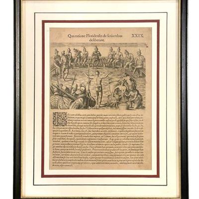 NEW WORLD INDIANS ENGRAVING JACQUES LE MOYNE