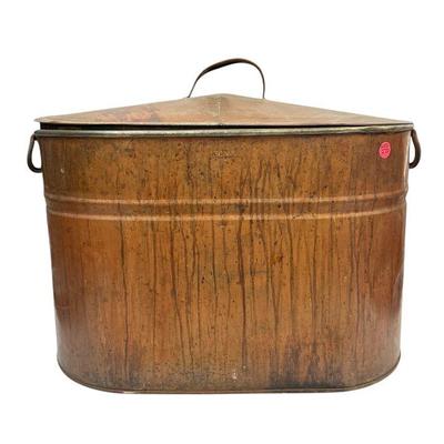 ANTIQUE COPPER BOILER WITH LID