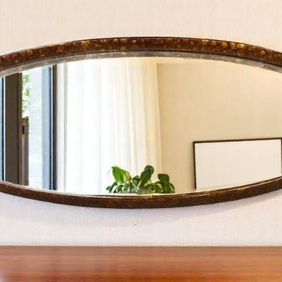 MCM LA BARGE LARGE OVAL WOOD MIRROR 48"