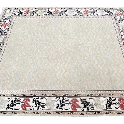 CONTEMPORY HAND KNOTTED RUG 9 1/2 FT