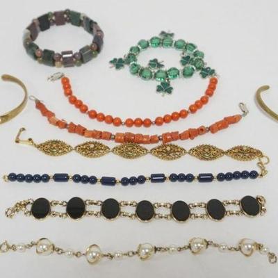1109	10 ASSORTED LADIES BRACELETS, SOME MARKED BY MAKER
