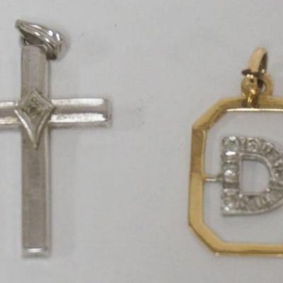 1098	2-14K PENDANTS, .83 DWT 
