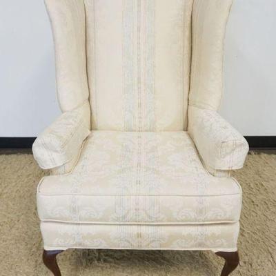 1207	UPHOLSTERED WING CHAIR, APPROXIMATELY 30 IN X 27 IN X 44 IN H
