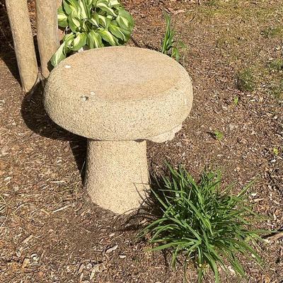 Cement Mushroom Stool / Seat 19” H 16” Dia.
