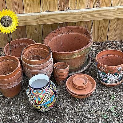 Assorted Terra Cotta Pots And More