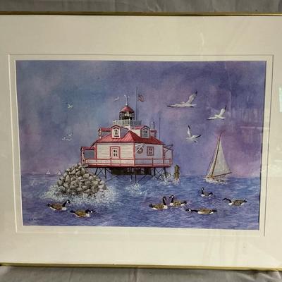 Edie Pyle Hopkins "Tiff At Thomas Point" Watercolor Painting