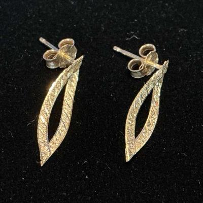 14k Flat Cain Drop Dangle Earrings (0.64 Gram)