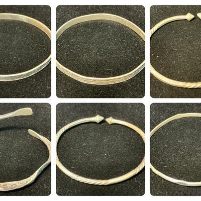 Six Sterling Bracelets (72 Grams)