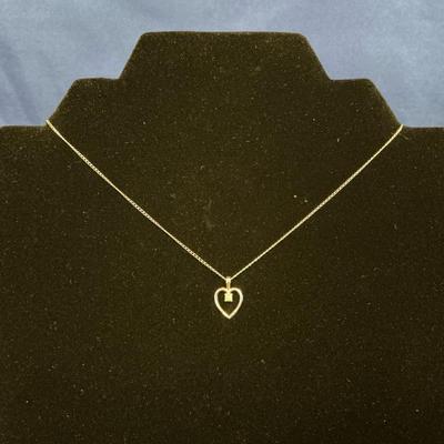 Karen Lynn 14k White Gold Chain + Non Gold Heart Pendant 