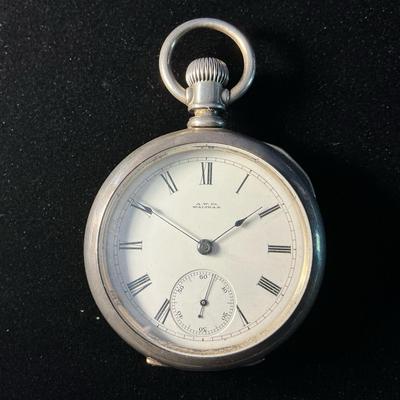Waltham Coin Silver Pocket Watch 