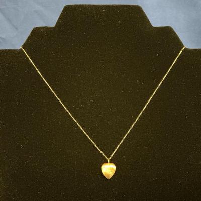 14k Gold Necklace & Heart Pendant (1.2 Grams)