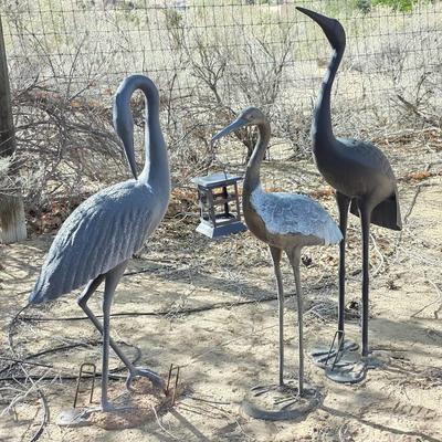 (3) Crane Statues 