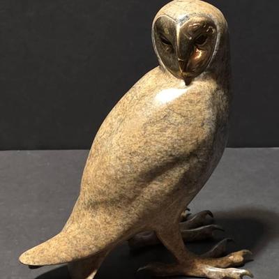"Standing Barn Owl" (#1/100) - Original Brian Arthur Bronze Sculpture 