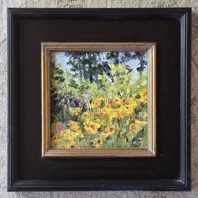 Original Carol Hopper Painting - "Maine's Bachelor Buttons"