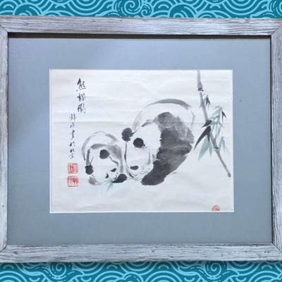 Chinese Watercolor of Pandas