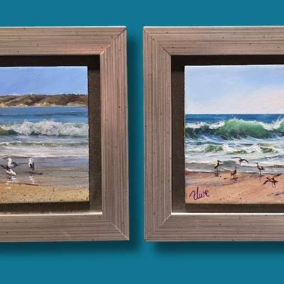 (2) Original UWE Werner Paintings - "View of Pt. Loma"