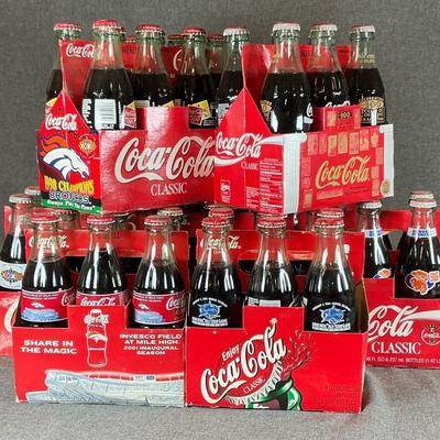 Coca-Cola Collector Bottles Denver Broncos, CO Avalanche & Olympics