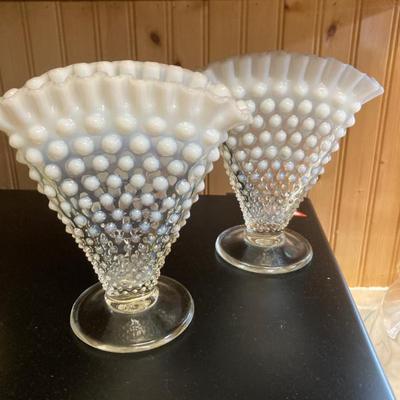  Fenton fan vases