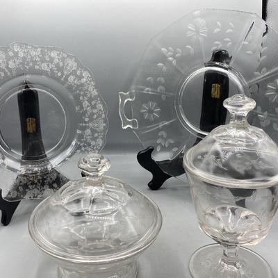 Candy Dishes, Desert Plate, And Cake/cookie Platter 
