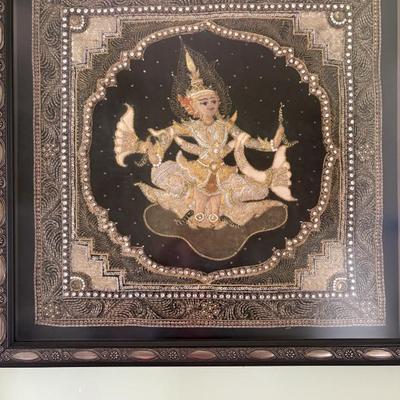 Framed Thai tapestry 
