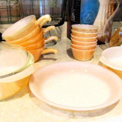 Fire King peach lustre ware