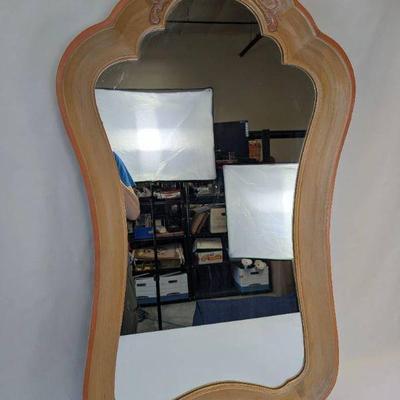 Lot #131 Vintage Large Tuscan Style Mirror - Solid Hardwood