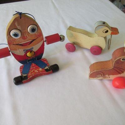 Old wood pull toys