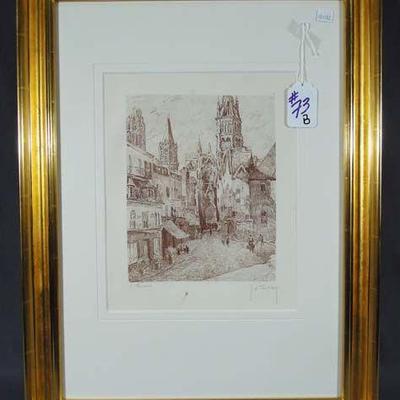 CAMILLE PISSARRO (1830-1903) FRENCH & LITHOGRAPHER GEORGE WILLIAM THORNLEY ORIGINAL LITHO 